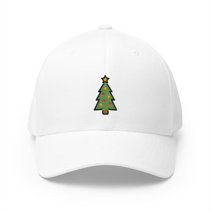 Christmas Tree Emoji White Cap – Premium by Capmoji