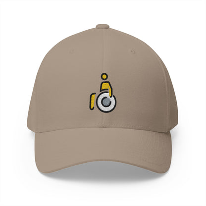 Man In Manual Wheelchair Emoji Khaki Cap – Premium by Capmoji