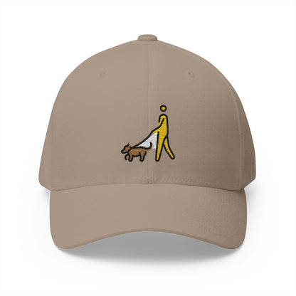 Person With Dog Emoji Khaki Cap – Premium by Capmoji
