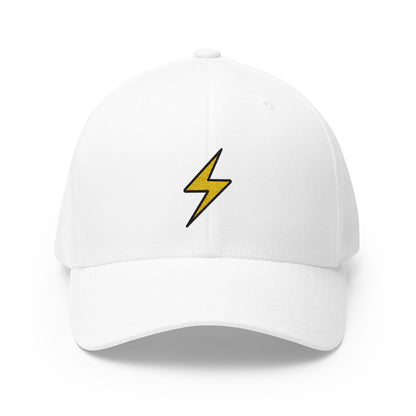 High Voltage Emoji White Cap – Premium by Capmoji
