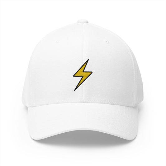 High Voltage Emoji White Cap – Premium by Capmoji