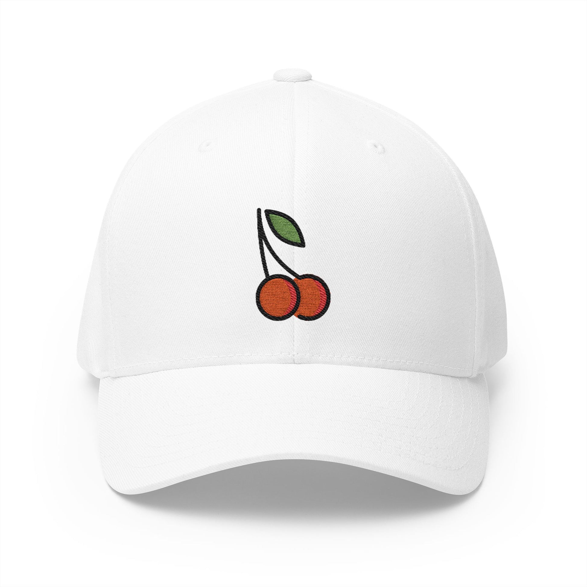Cherries Emoji White Cap – Premium by Capmoji