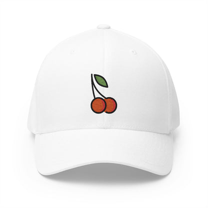 Cherries Emoji White Cap – Premium by Capmoji