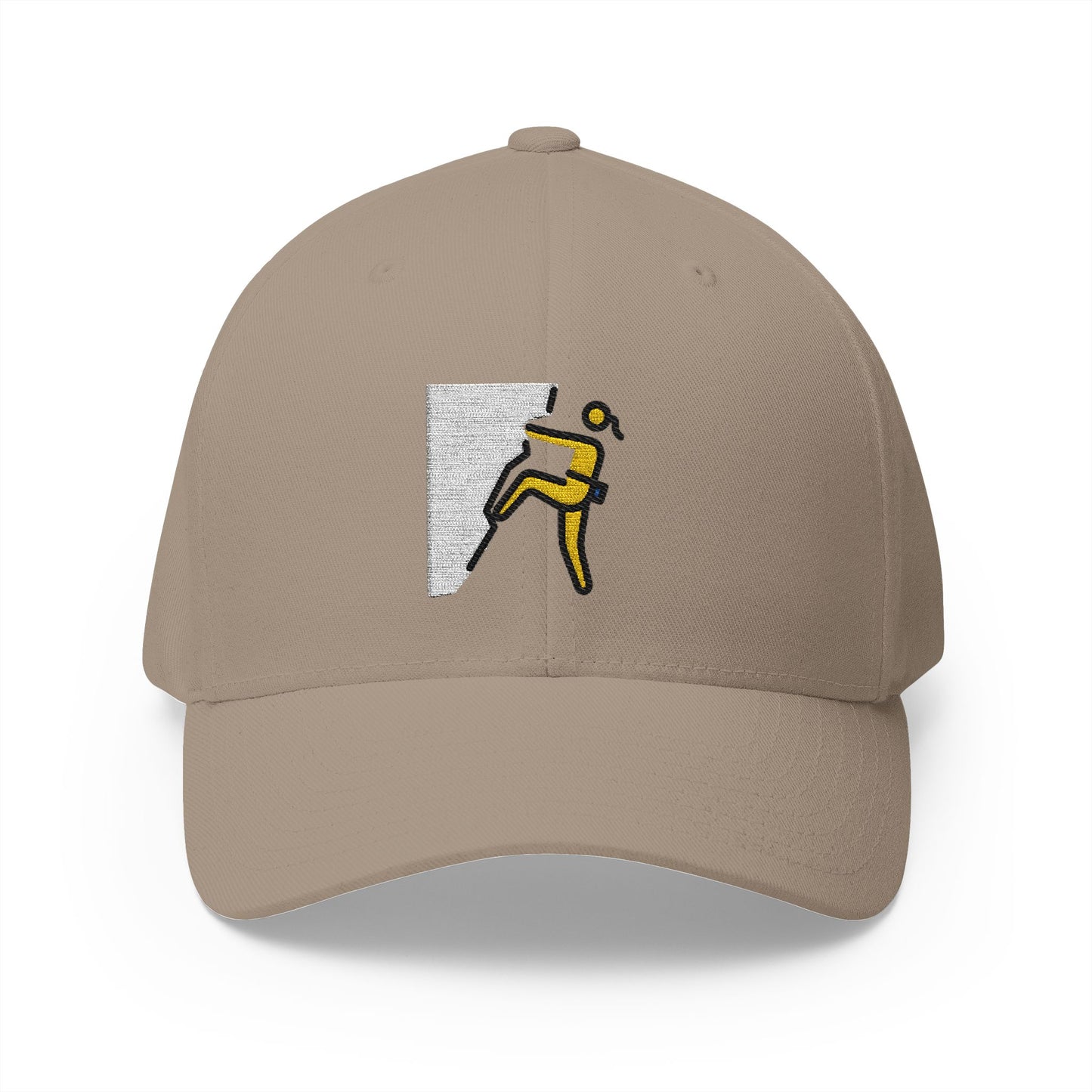 Woman Climbing Emoji Khaki Cap – Premium by Capmoji