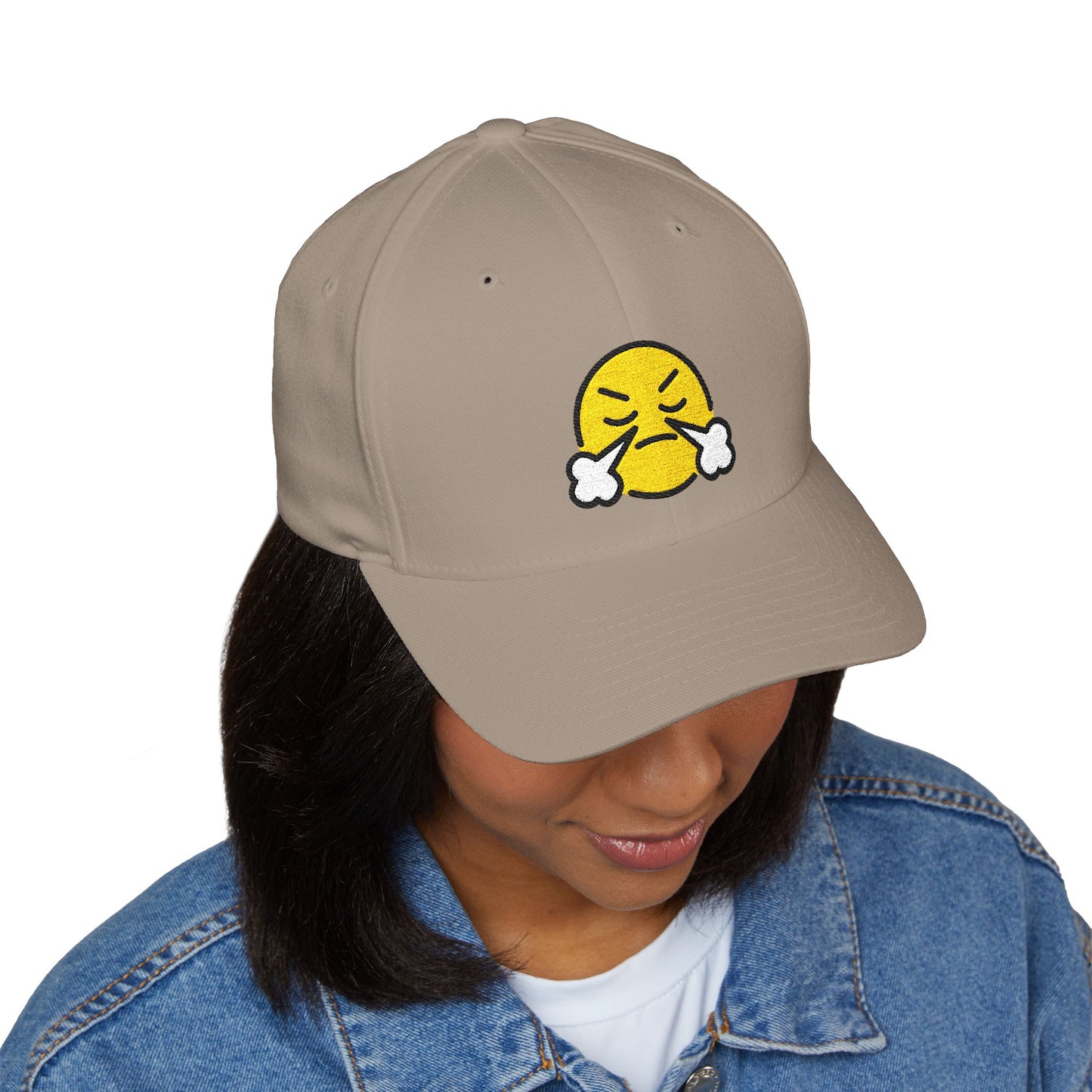 Face With Steam From Nose Emoji Cap – Premium by Capmoji