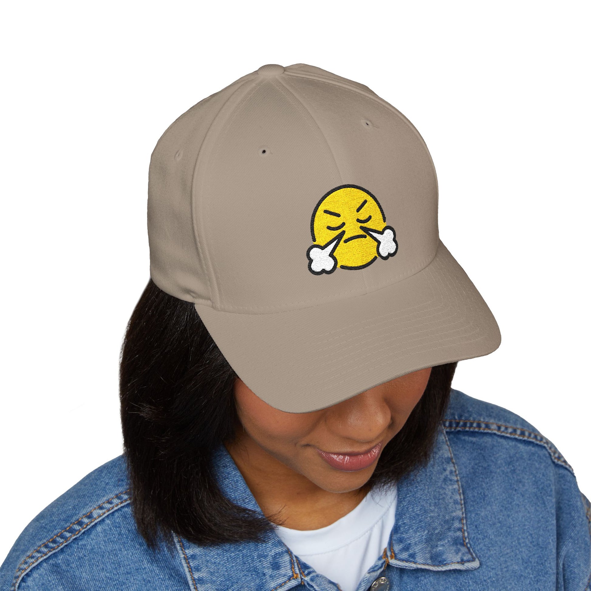 Face With Steam From Nose Emoji Cap – Premium by Capmoji