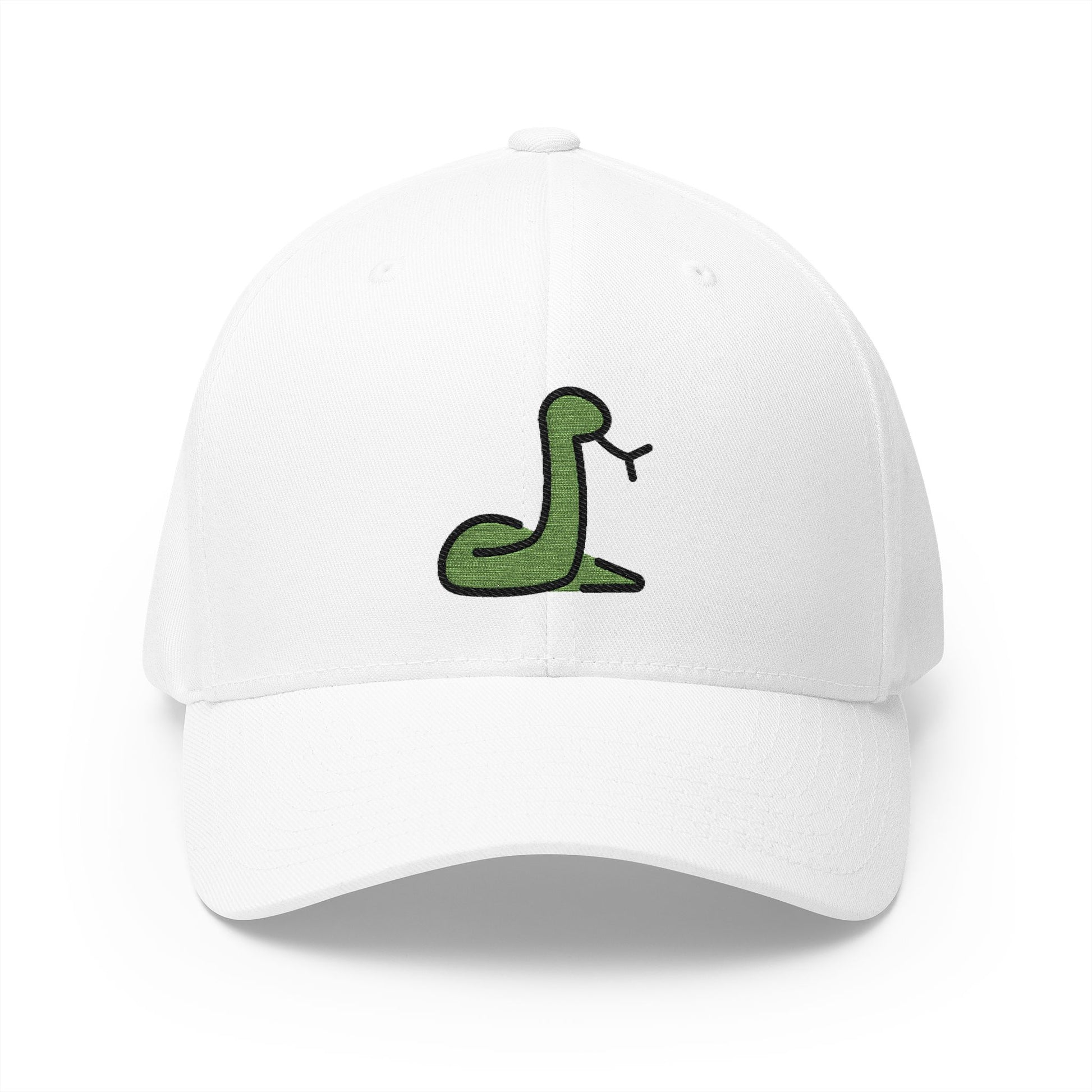 Snake Emoji White Cap – Premium by Capmoji