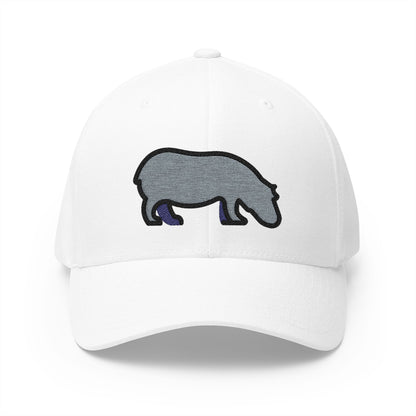 Hippopotamus Emoji White Cap – Premium by Capmoji