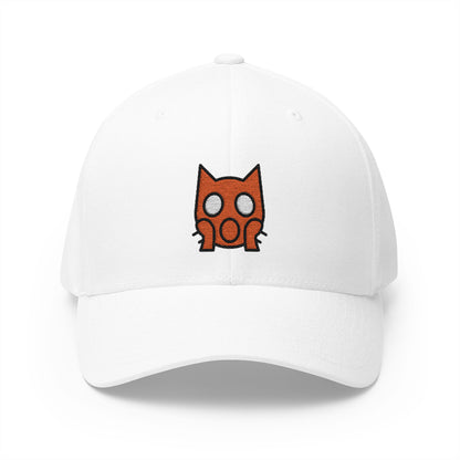 Weary Cat Emoji White Cap – Premium by Capmoji