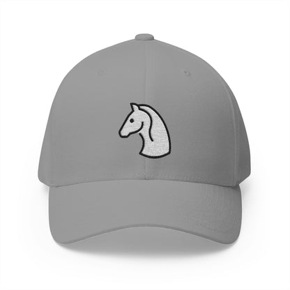 White Chess Knight Emoji Grey Cap – Premium by Capmoji