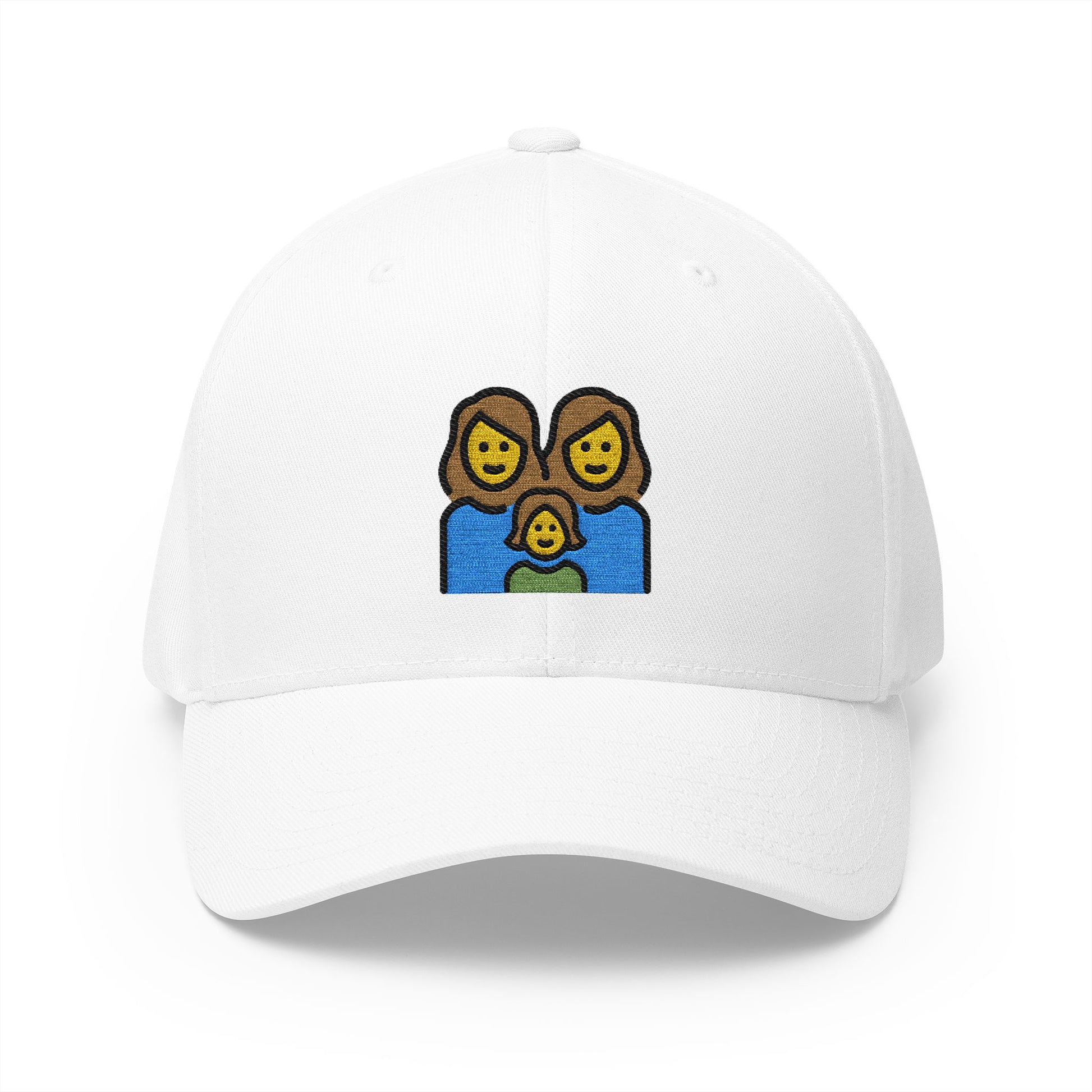 Family: Woman, Woman, Girl Emoji White Cap – Premium by Capmoji