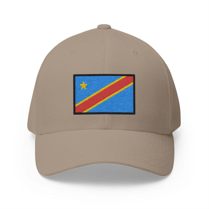 Flag: Congo - Kinshasa Emoji Khaki Cap – Premium by Capmoji