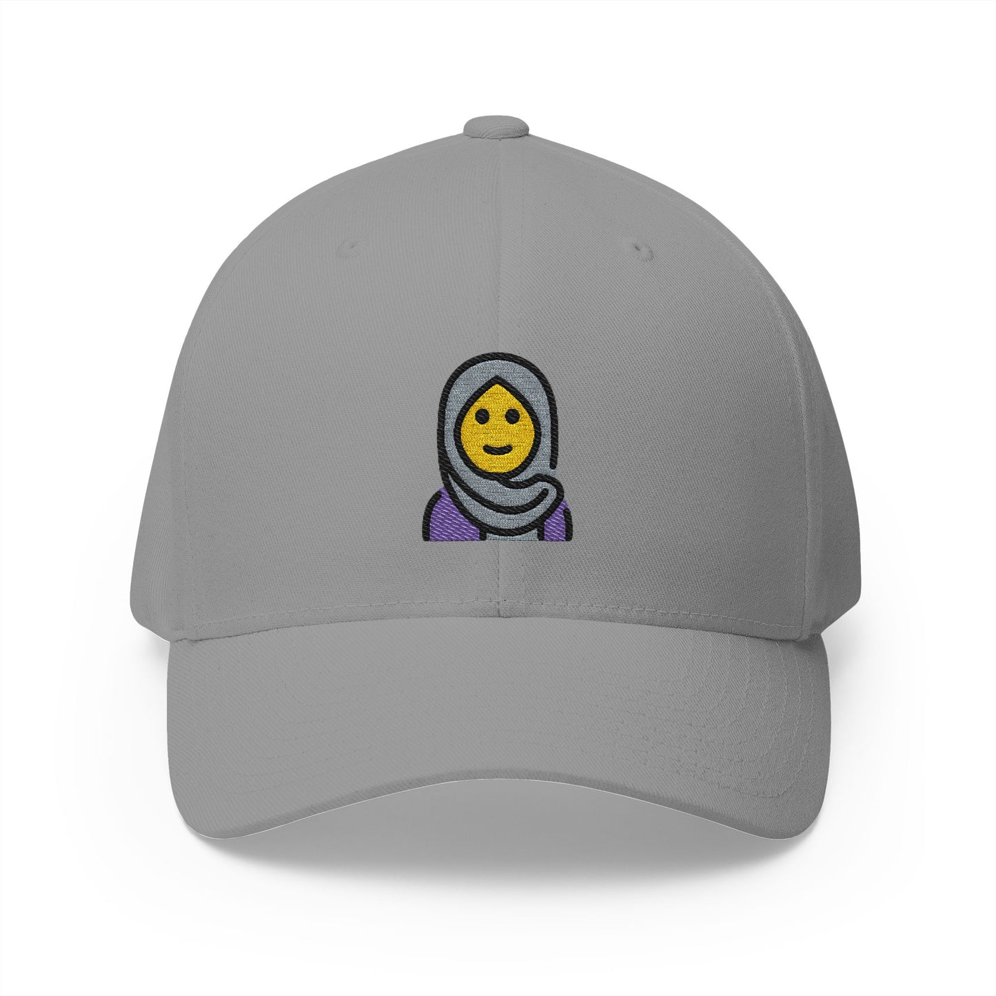 Woman With Headscarf Emoji Grey Cap – Premium by Capmoji