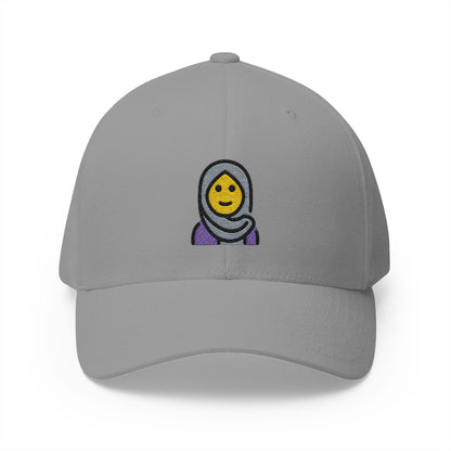 Woman With Headscarf Emoji Grey Cap – Premium by Capmoji