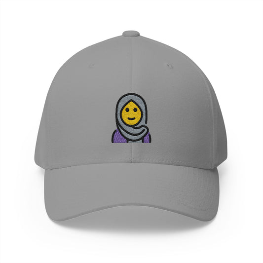 Woman With Headscarf Emoji Grey Cap – Premium by Capmoji