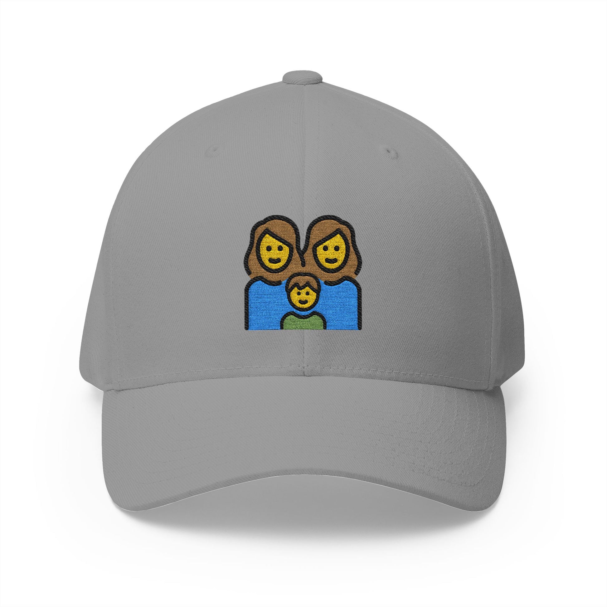 Family: Woman, Woman, Boy Emoji Grey Cap – Premium by Capmoji