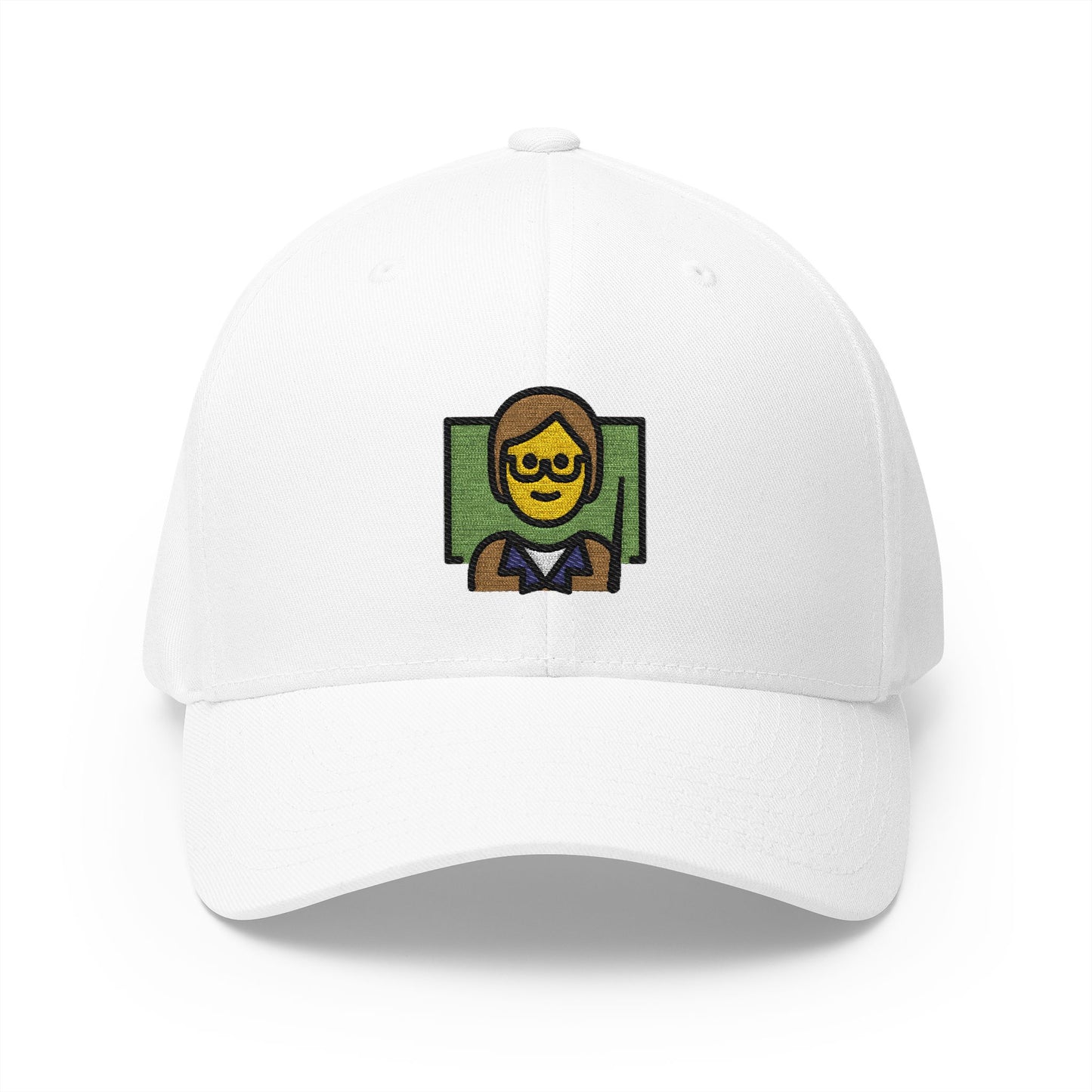 Teacher Emoji White Cap – Premium by Capmoji