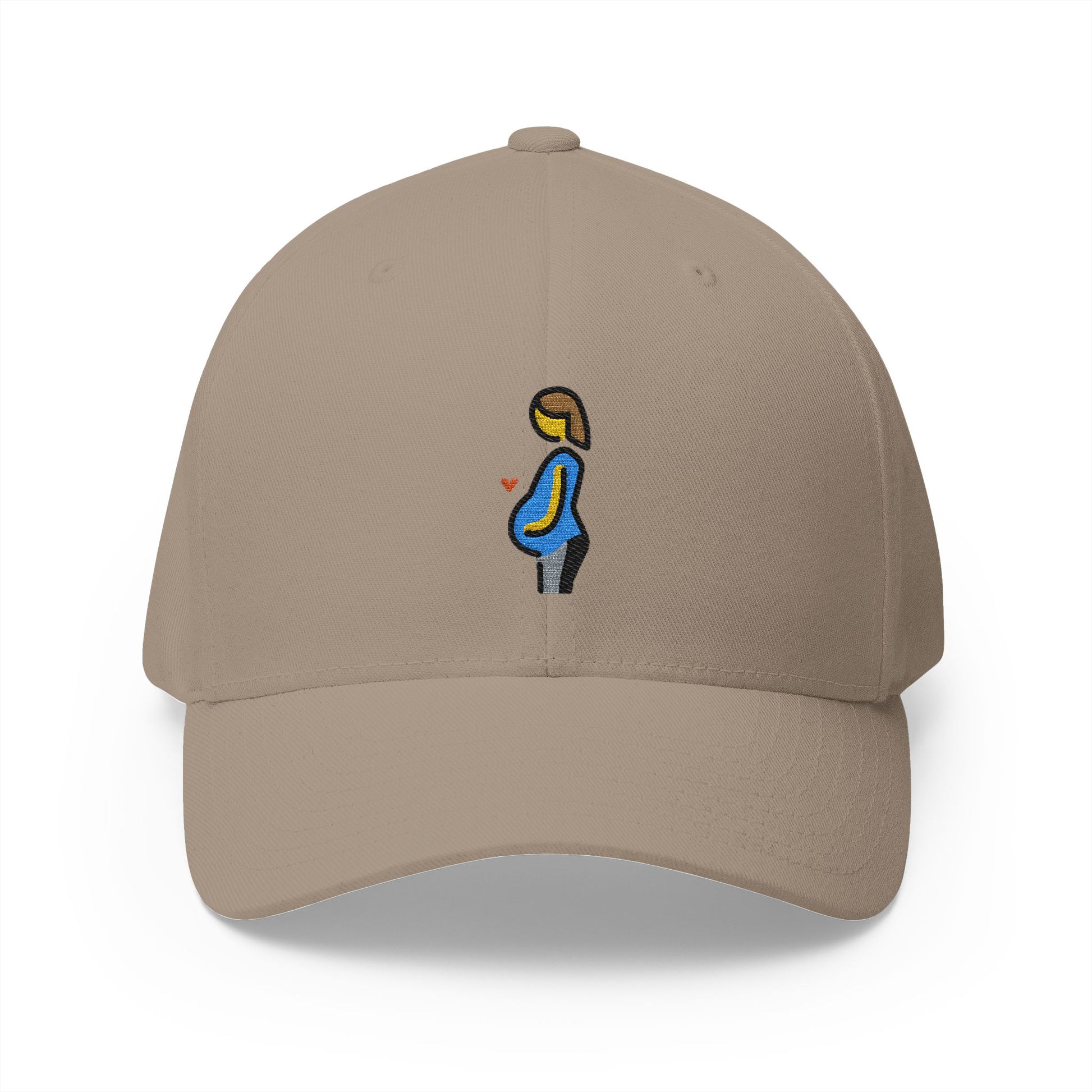 Pregnant Woman Emoji Khaki Cap – Premium by Capmoji