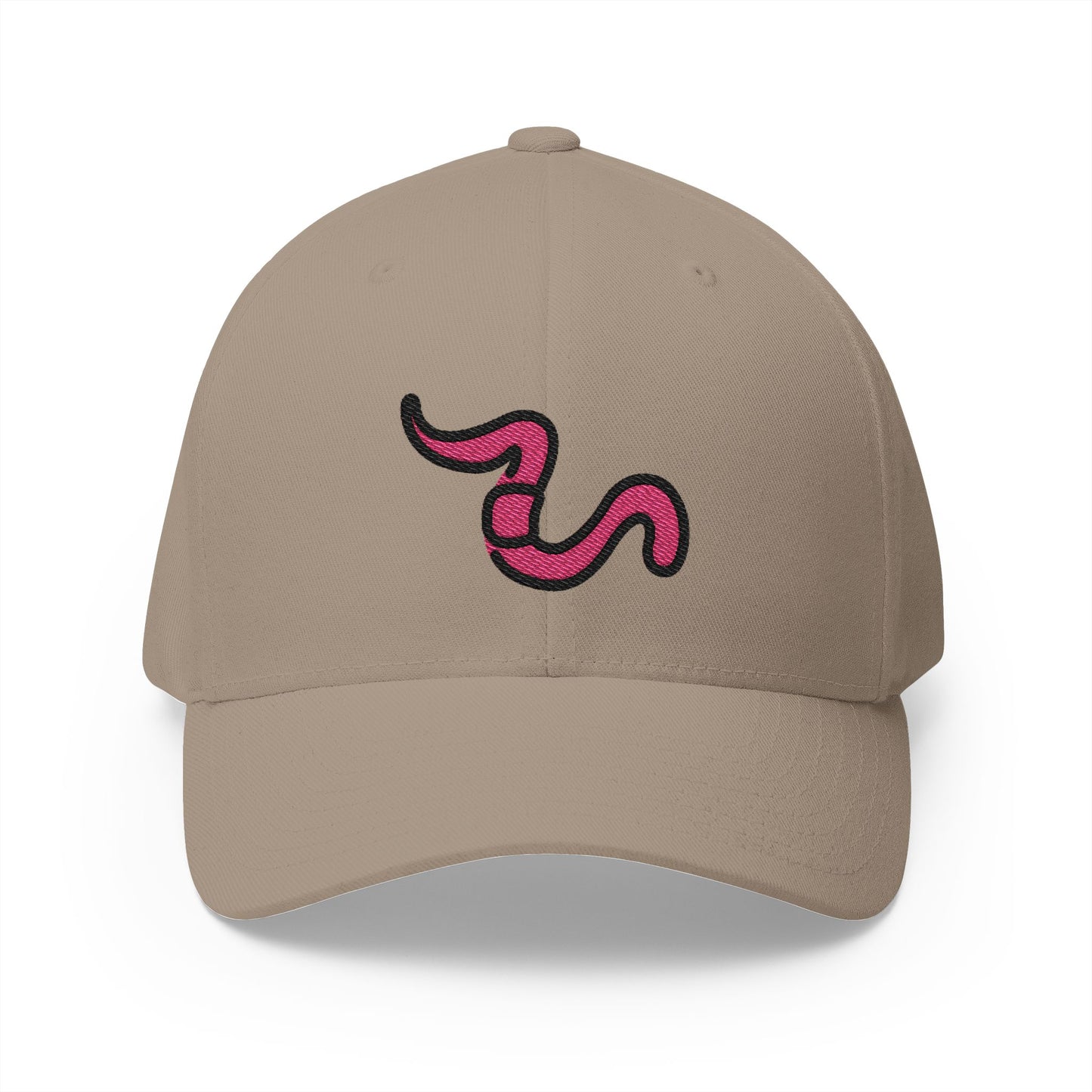 Worm Emoji Khaki Cap – Premium by Capmoji