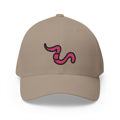 Worm Emoji Khaki Cap – Premium by Capmoji