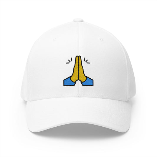 Palms Up Together Emoji White Cap – Premium by Capmoji