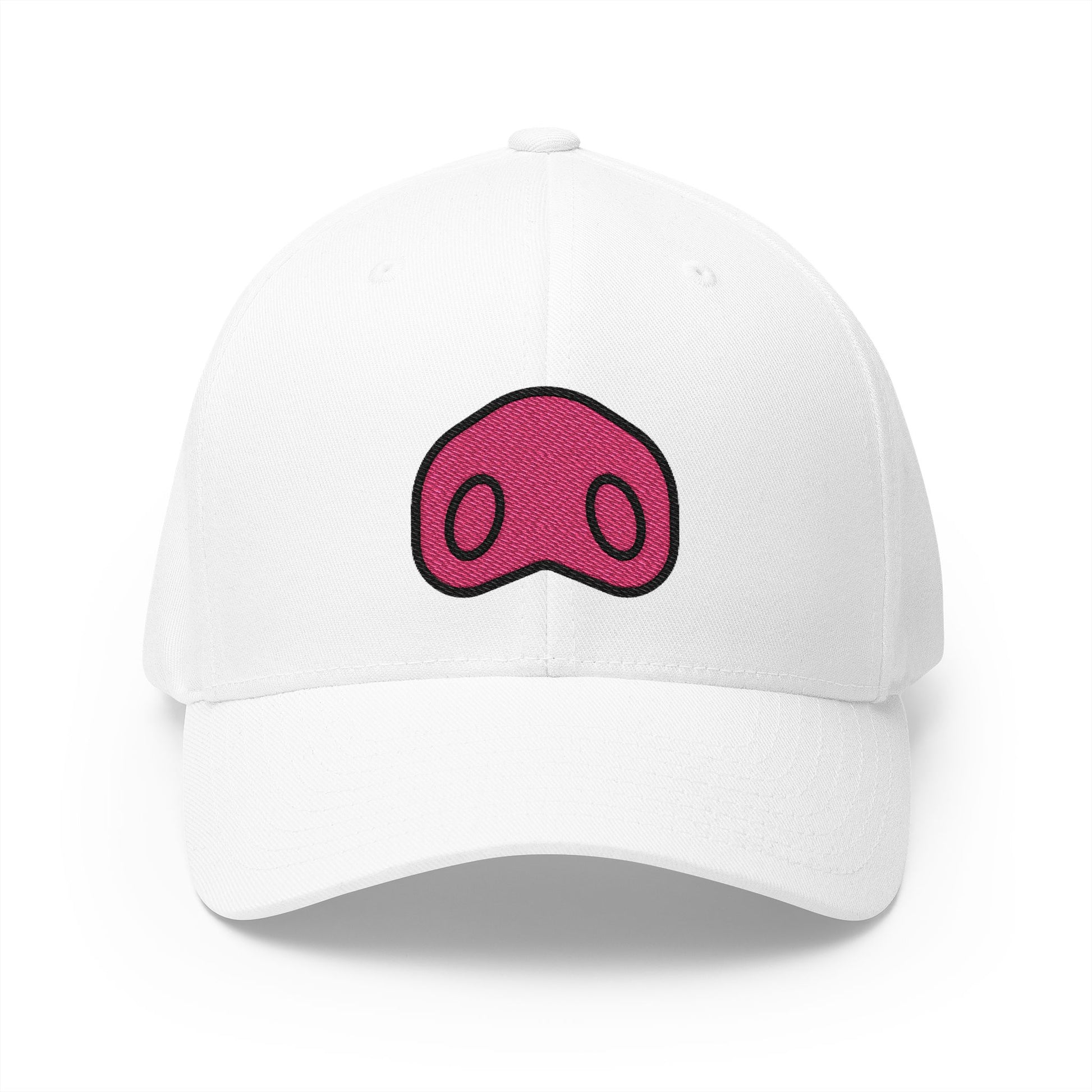Pig Nose Emoji White Cap – Premium by Capmoji