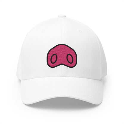 Pig Nose Emoji White Cap – Premium by Capmoji