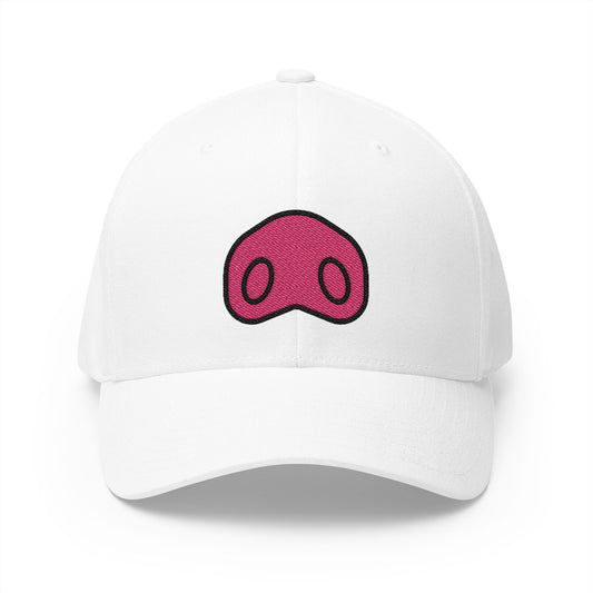 Pig Nose Emoji White Cap – Premium by Capmoji