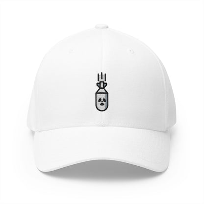 Atom Bomb Emoji White Cap – Premium by Capmoji