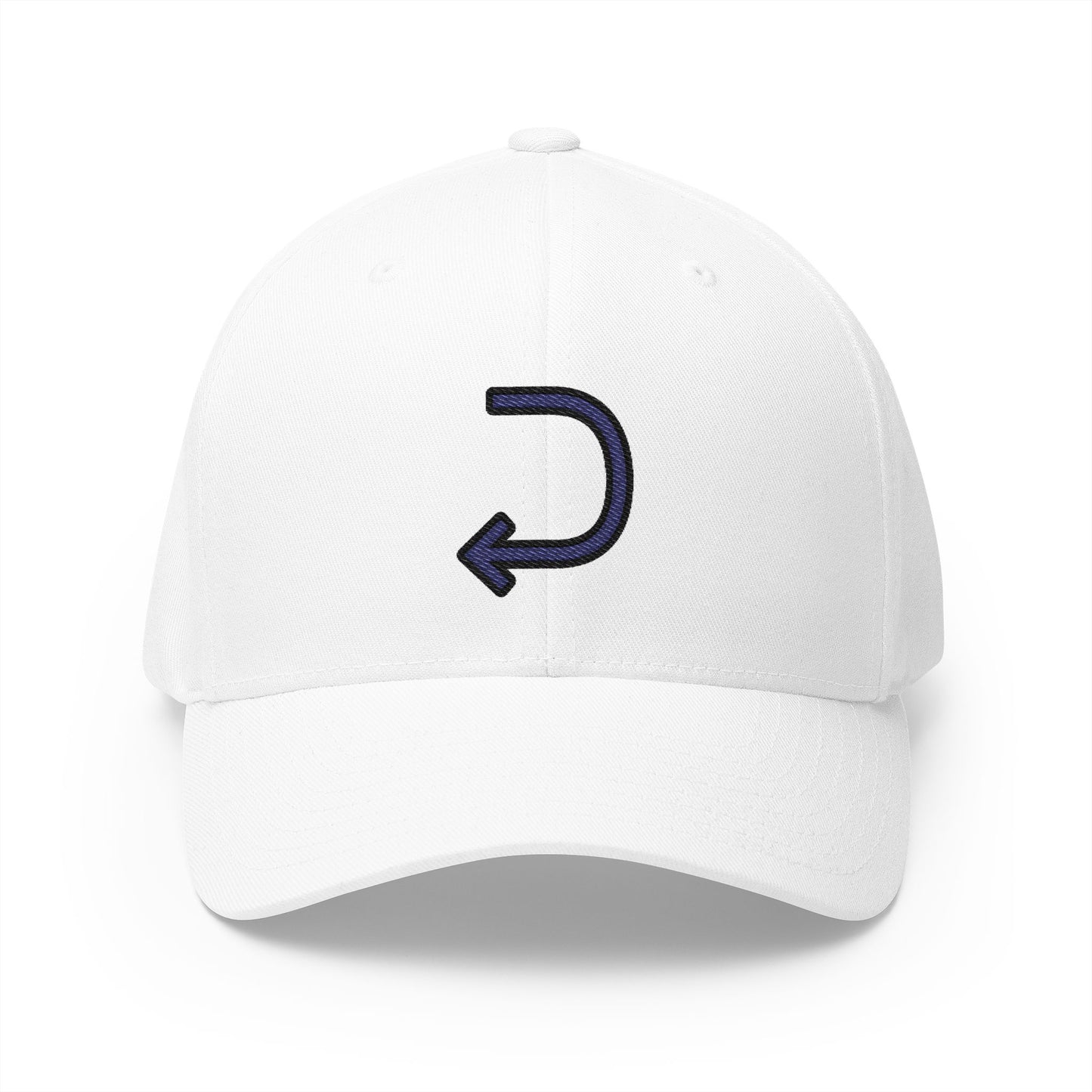 Right Arrow Curving Left Emoji White Cap – Premium by Capmoji