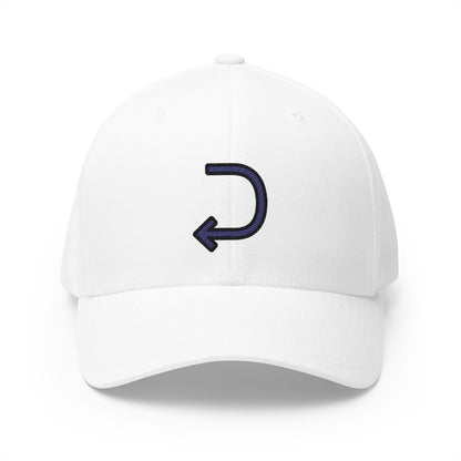 Right Arrow Curving Left Emoji White Cap – Premium by Capmoji