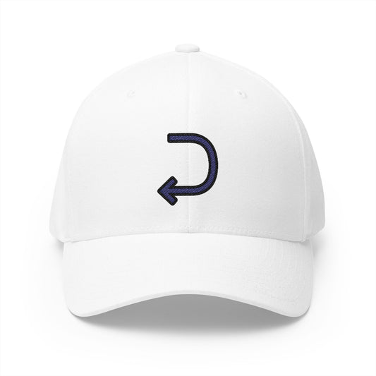 Right Arrow Curving Left Emoji White Cap – Premium by Capmoji