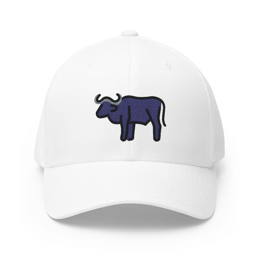 Water Buffalo Emoji White Cap – Premium by Capmoji
