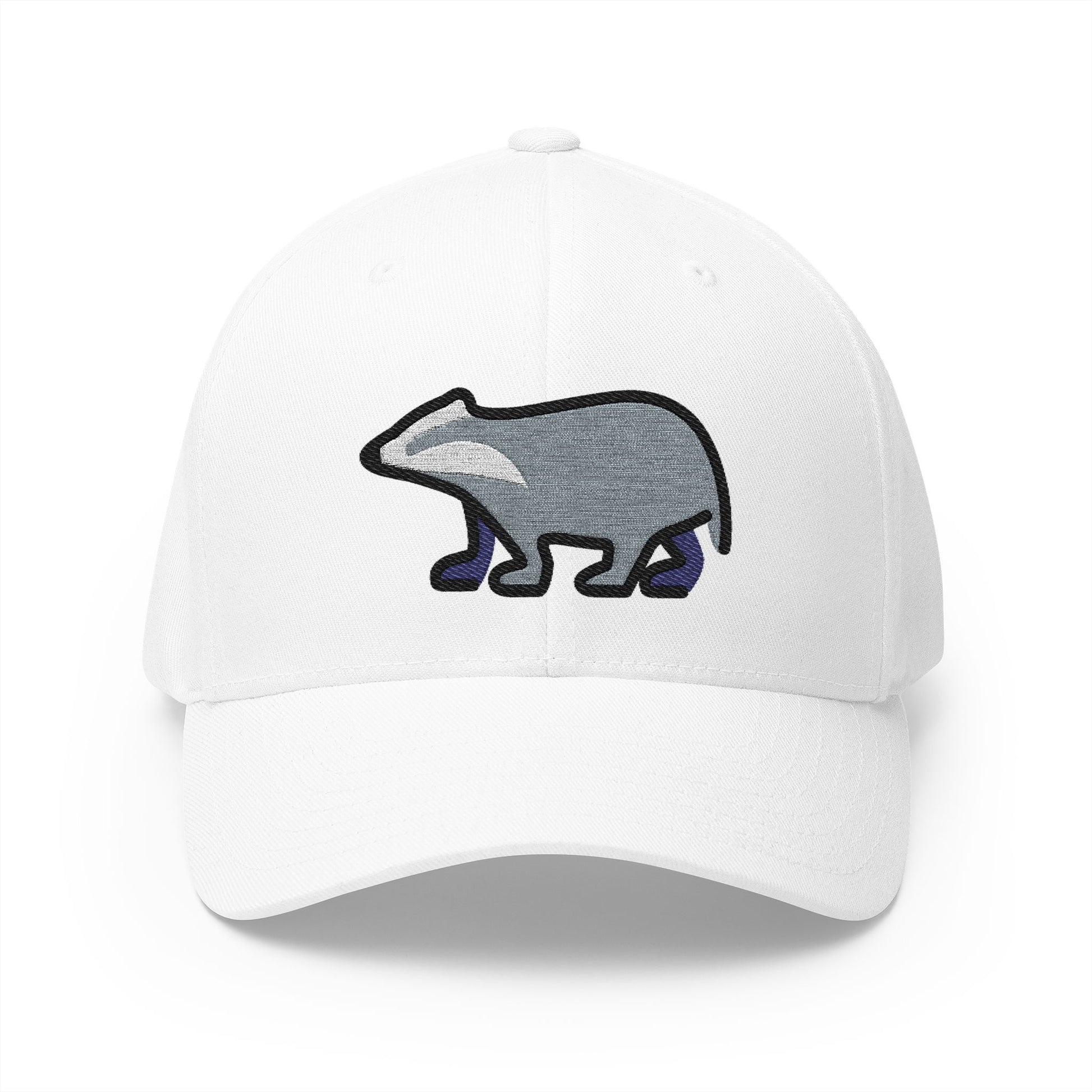 Badger Emoji White Cap – Premium by Capmoji