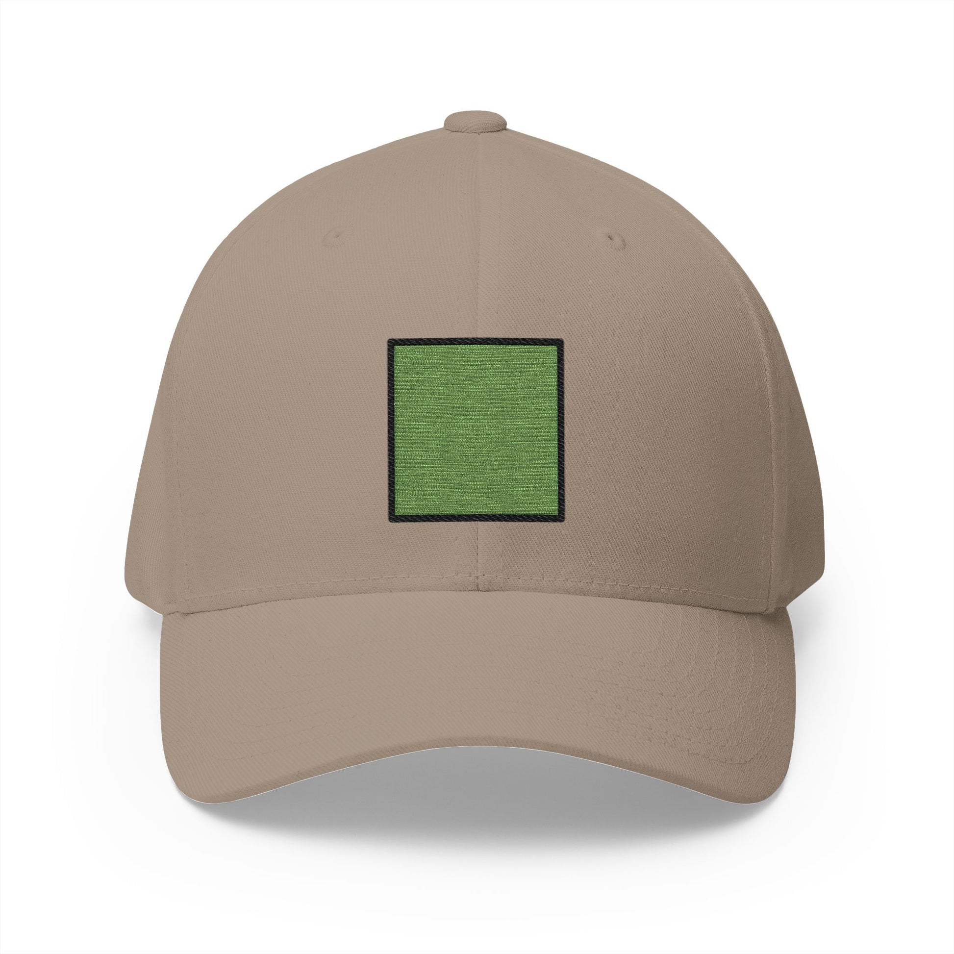 Green Square Emoji Khaki Cap – Premium by Capmoji