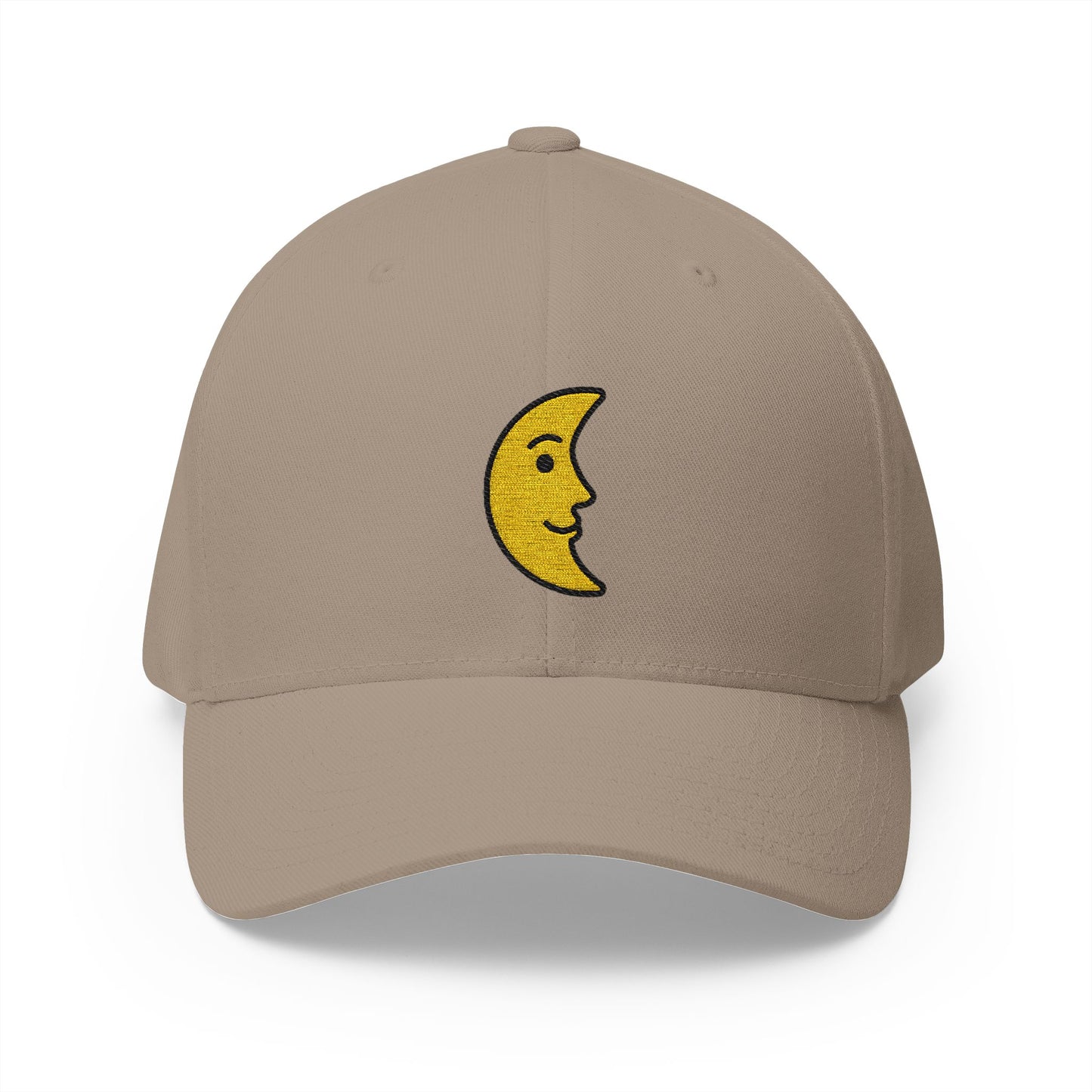 Last Quarter Moon Face Emoji Khaki Cap – Premium by Capmoji