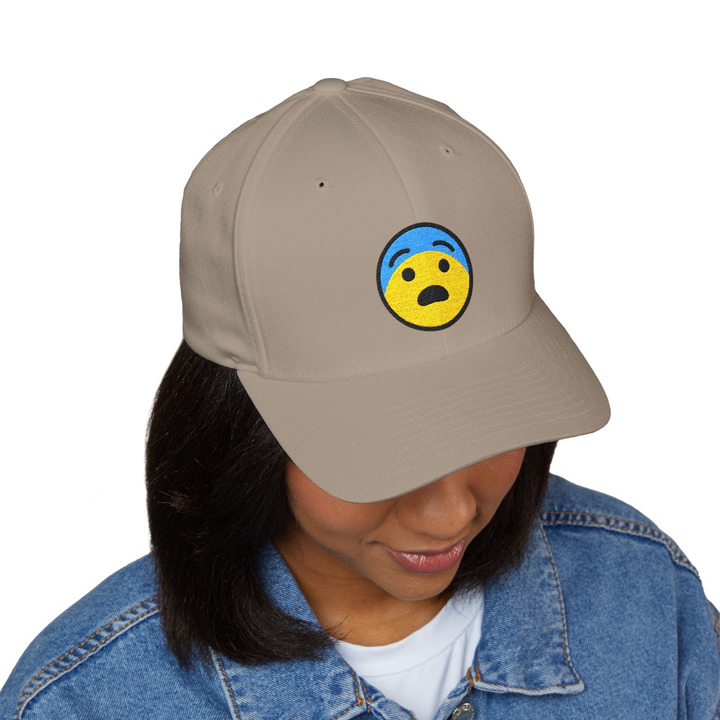 Fearful Face Emoji Cap – Premium by Capmoji
