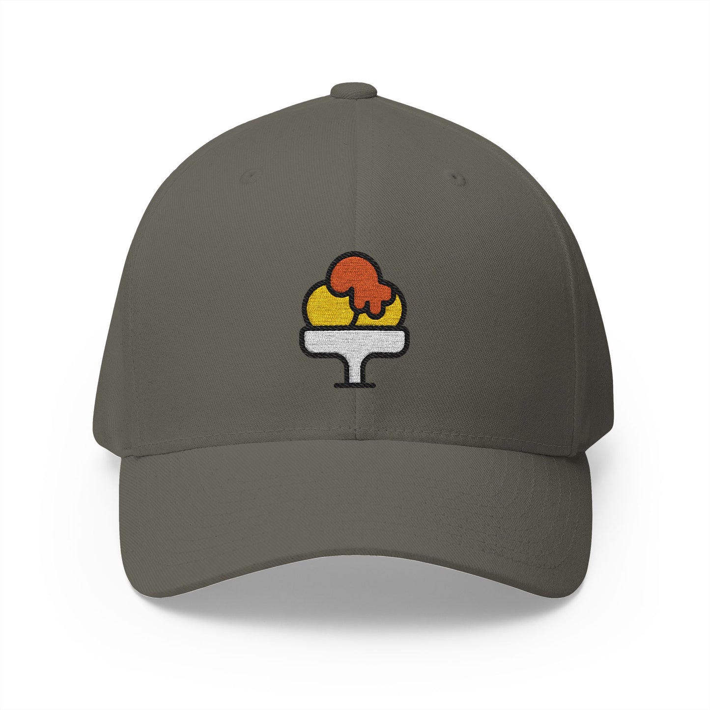 Shaved Ice Emoji Olive Cap – Premium by Capmoji