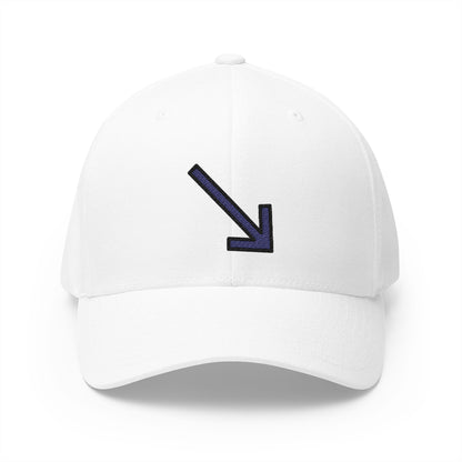 Down-Right Arrow Emoji White Cap – Premium by Capmoji