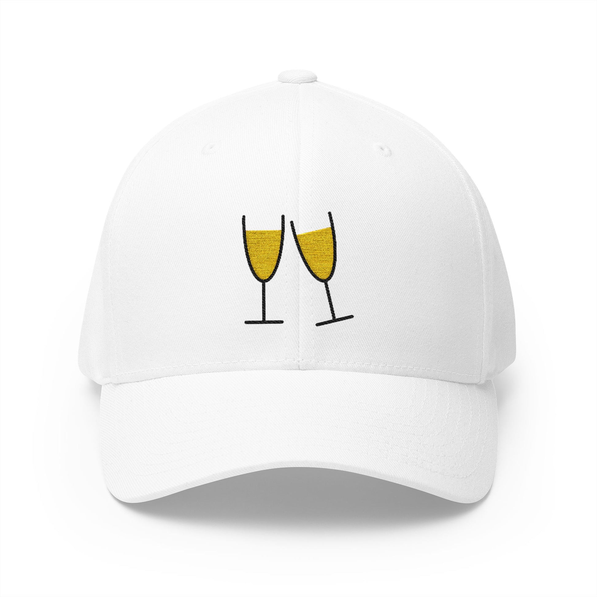 Clinking Glasses Emoji White Cap – Premium by Capmoji