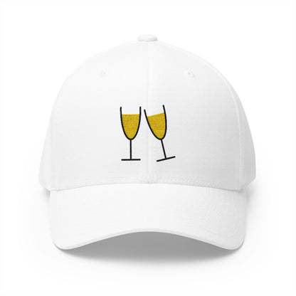 Clinking Glasses Emoji White Cap – Premium by Capmoji