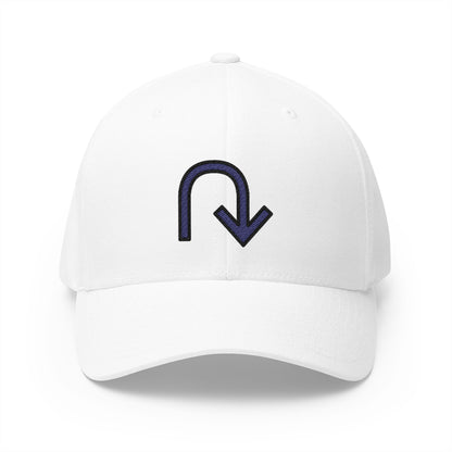 Anticlockwise Triangle-Headed Top U-Shaped Arrow Emoji White Cap – Premium by Capmoji