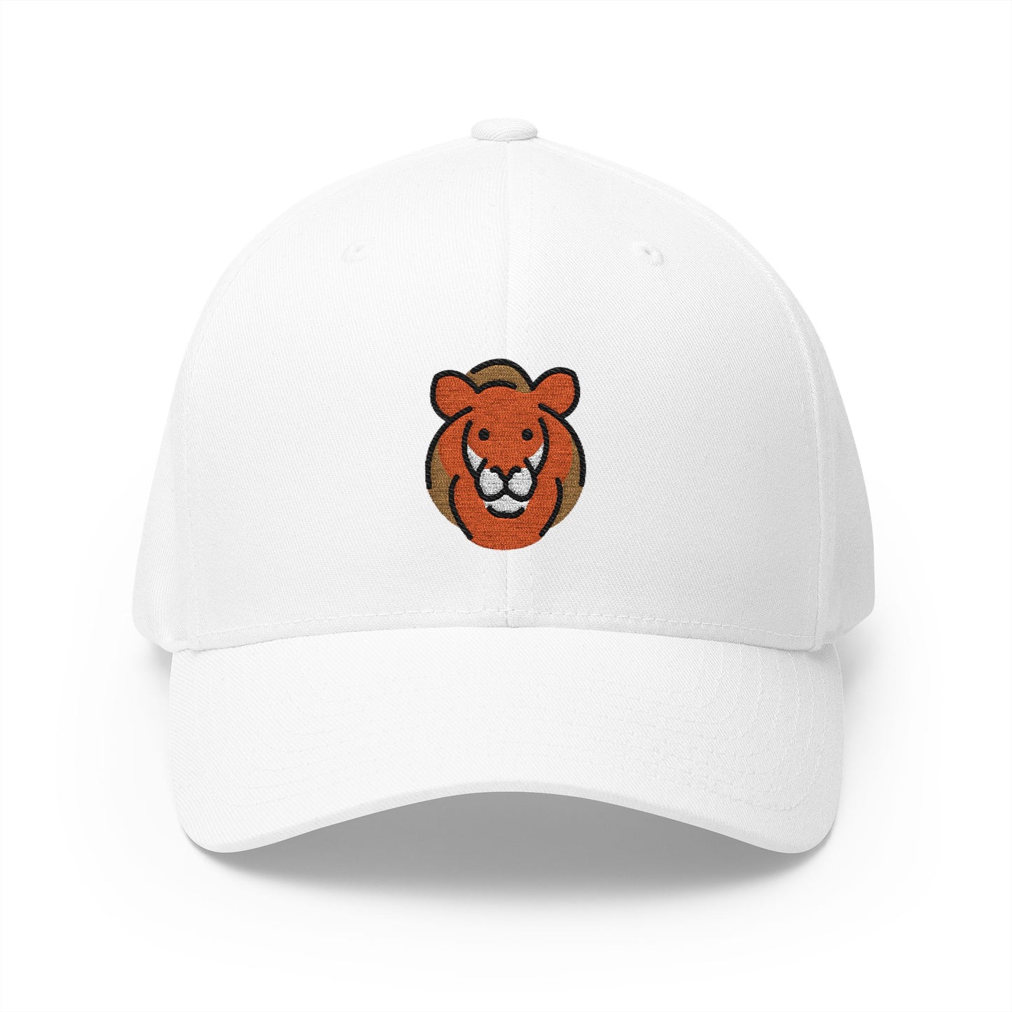 Lion Emoji White Cap – Premium by Capmoji