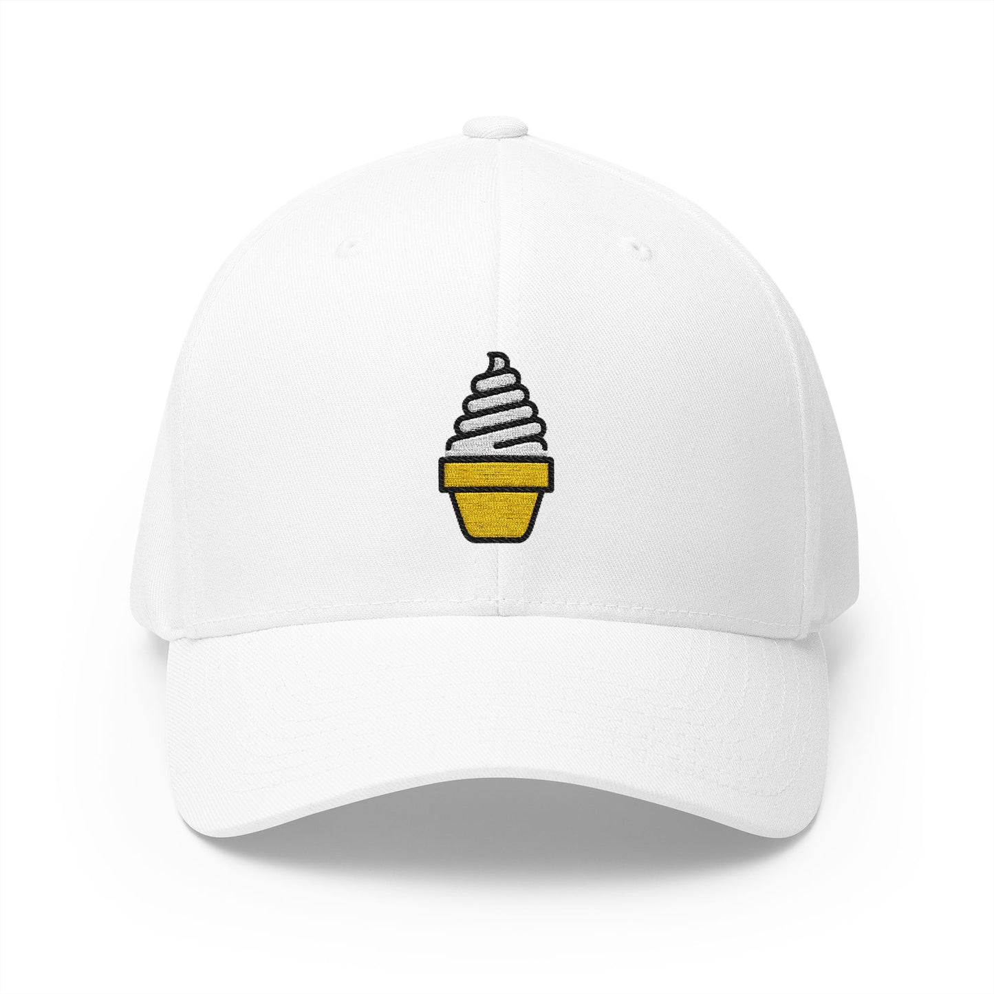 Soft Ice Cream Emoji White Cap – Premium by Capmoji