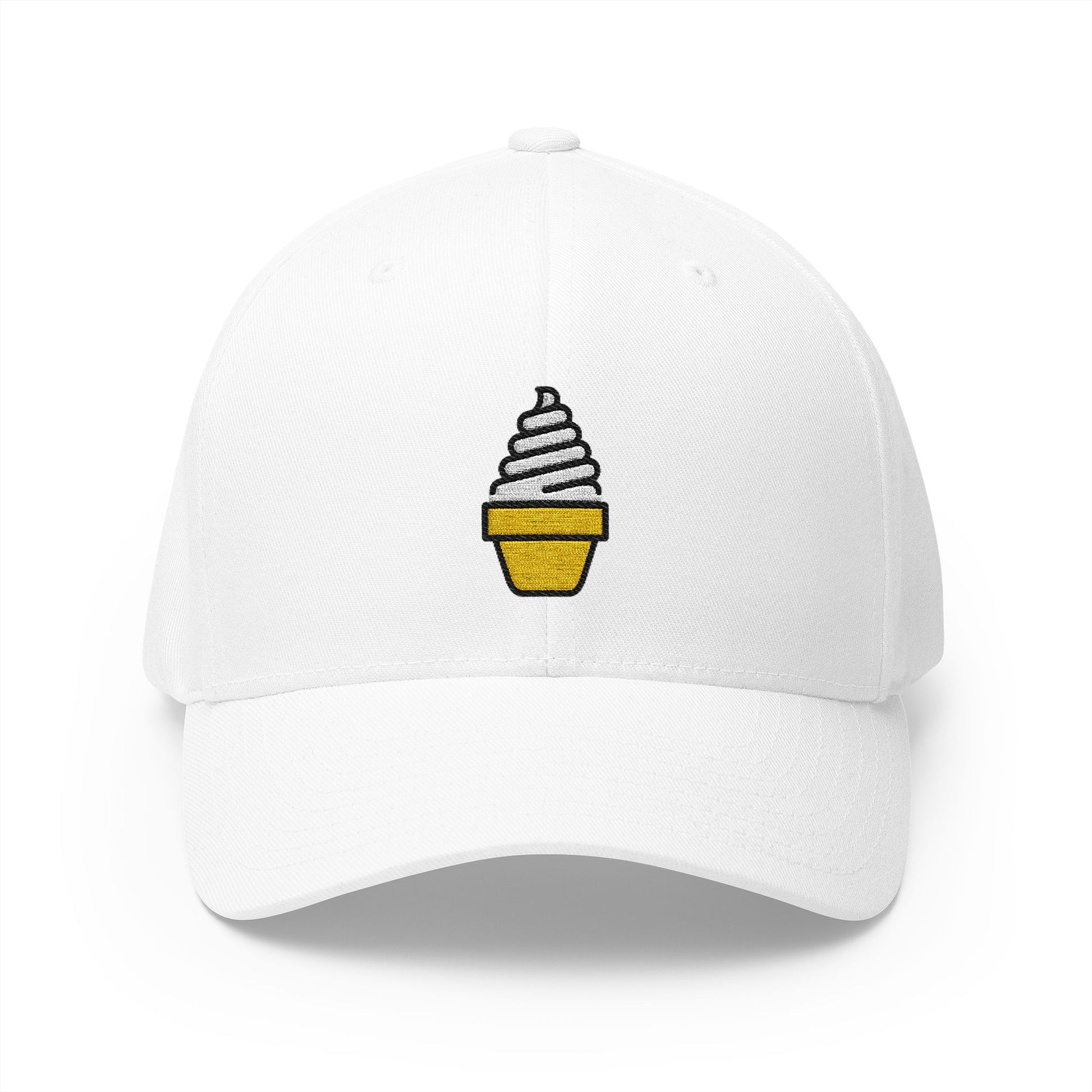 Soft Ice Cream Emoji White Cap – Premium by Capmoji