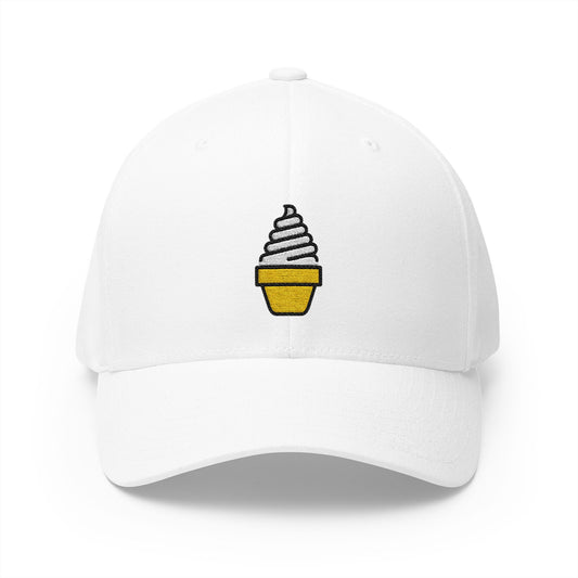 Soft Ice Cream Emoji White Cap – Premium by Capmoji