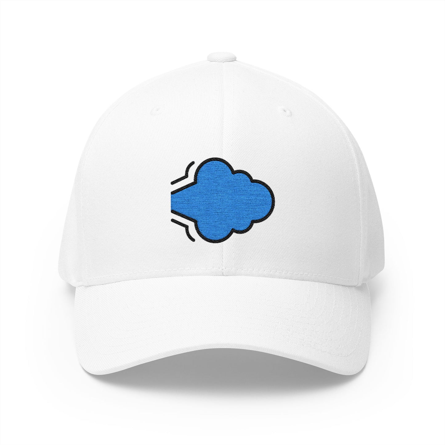 Dashing Away Emoji White Cap – Premium by Capmoji