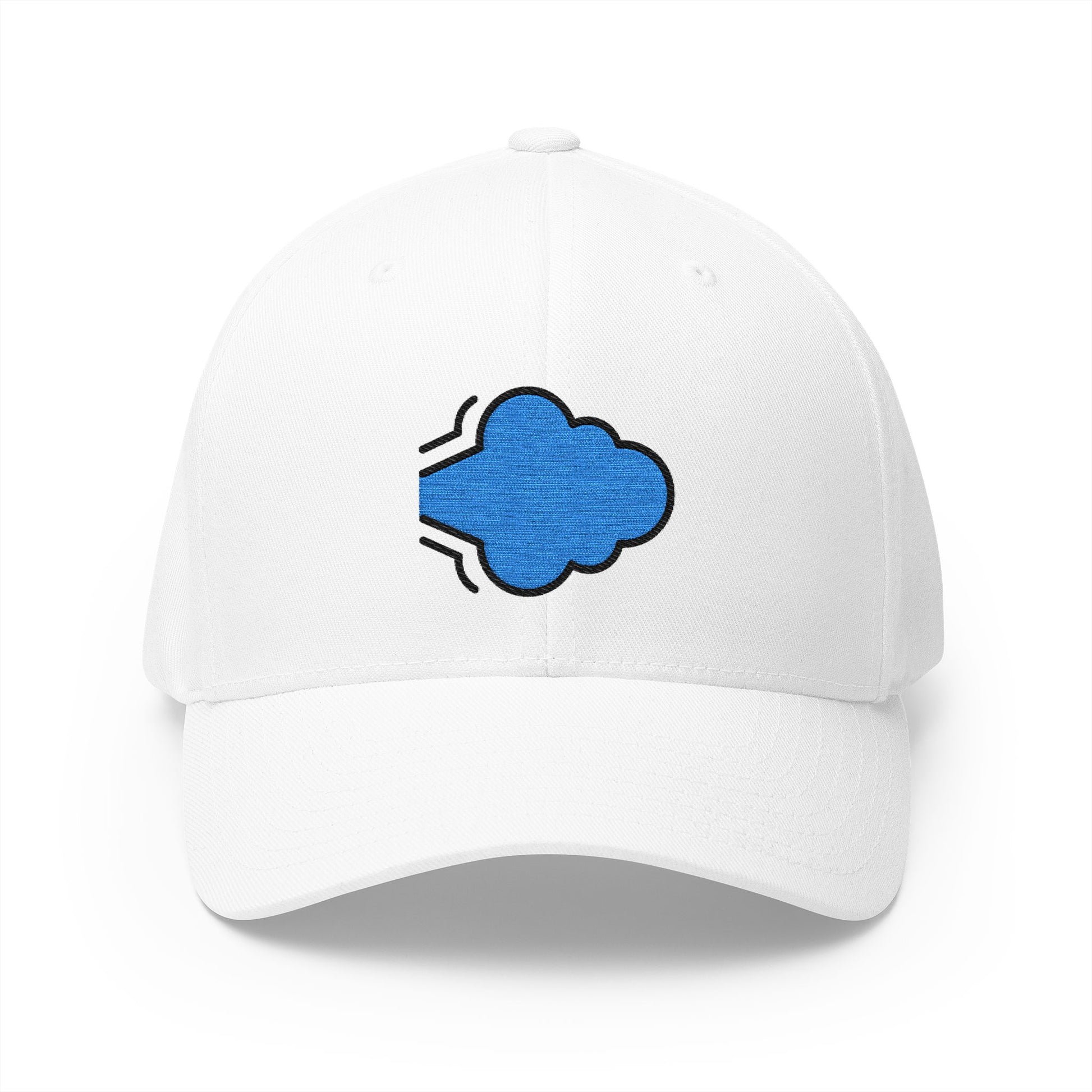 Dashing Away Emoji White Cap – Premium by Capmoji