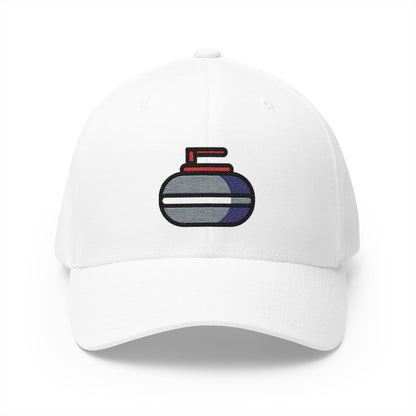 Curling Stone Emoji White Cap – Premium by Capmoji