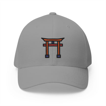 Shinto Shrine Emoji Grey Cap – Premium by Capmoji